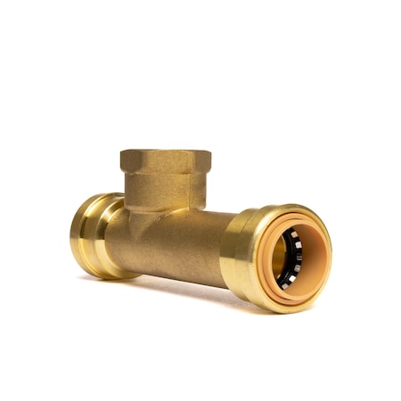 Quickfitting 3/4in Push-to-Connect x 3/4in Push-to-Connect x 3/4in FNPT Brass Female Slip Tee Adapter Fitting LF8247FR